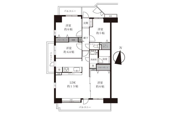 コスモ狭山ロイヤルステージ　５階角部屋