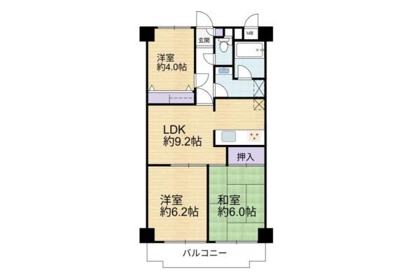 NICライブステイツ川越南大塚 3階(間取り)