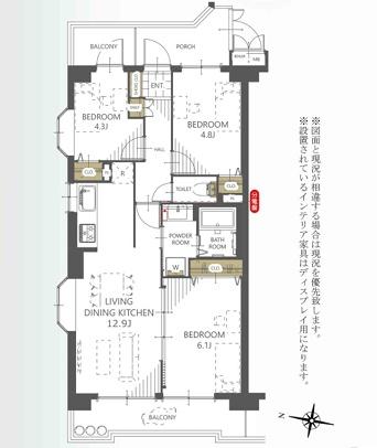 朝日パリオ新狭山　７階最上階角部屋