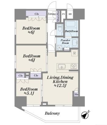 アクエス武蔵藤沢２　１２階角部屋