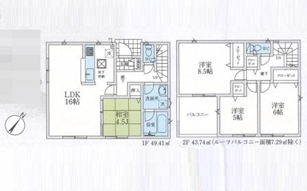 狭山市中央第８　新築全３棟　３号棟