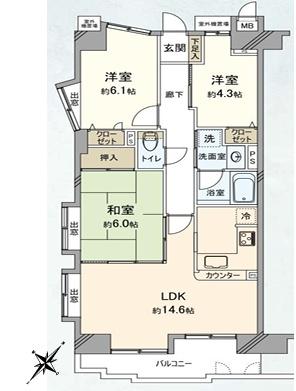 朝日パリオ入間市　５階角部屋