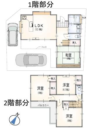 飯能市岩沢　敷地約３４坪　中古戸建