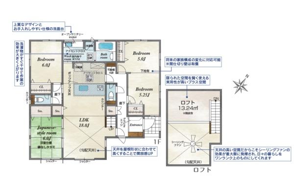 狭山市北入曽２期　新築平屋建て