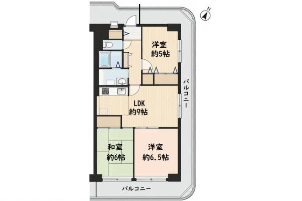 若葉台マンション　4階角部屋