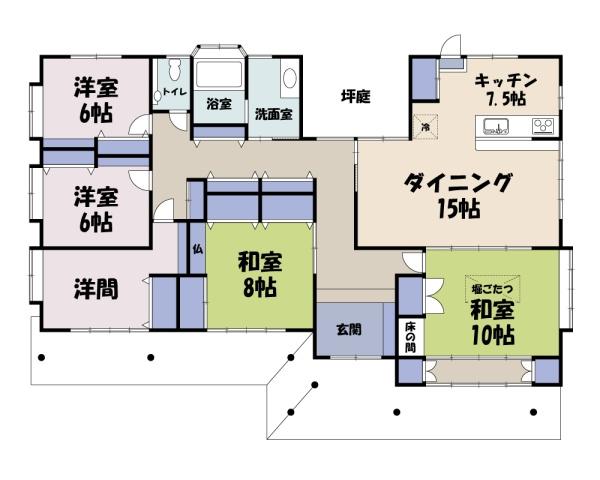 筑西市向川澄　平屋戸建て