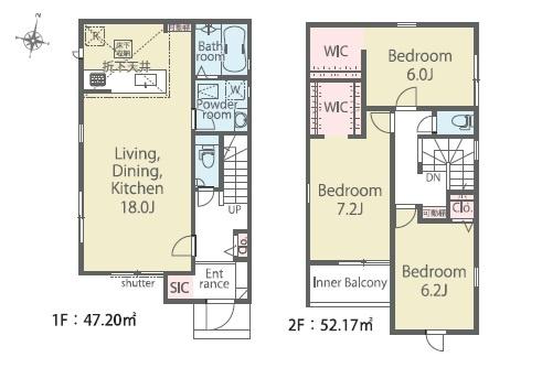 木更津市中央1丁目　新築一戸建て　第2期　3号棟