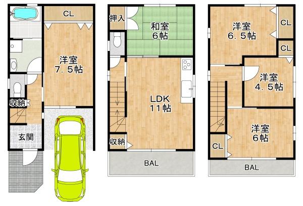 東大阪市日下町７丁目の中古一戸建て