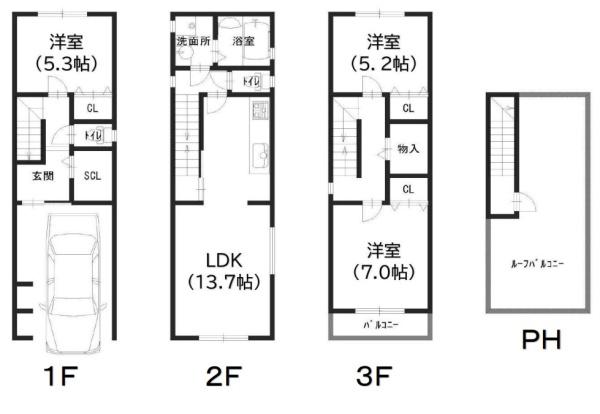 大阪市東成区深江南1丁目　【新築戸建て】
