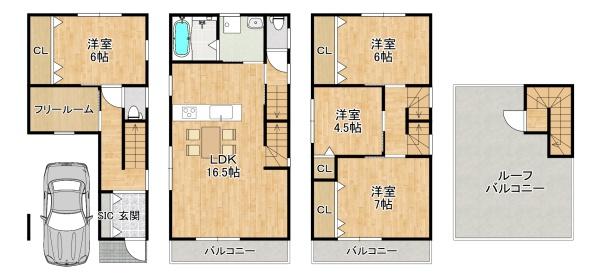 東大阪市岩田町１丁目【新築戸建て】