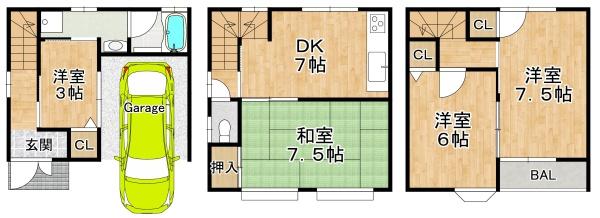 東大阪市長栄寺の中古一戸建て