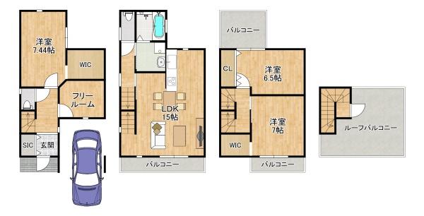 東大阪市岩田町1丁目ーD号地　【新築戸建て】