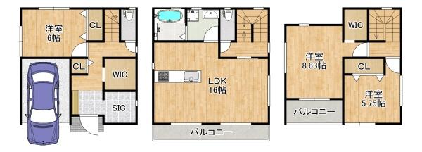 東大阪市大蓮北4丁目　5号棟　【新築戸建て】