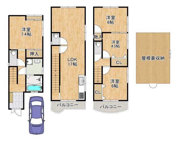 大阪市東住吉区杭全１丁目の中古一戸建て