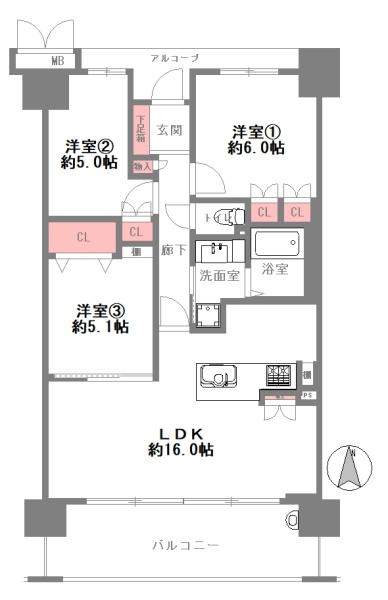 グランアッシュ新深江　【中古マンション】