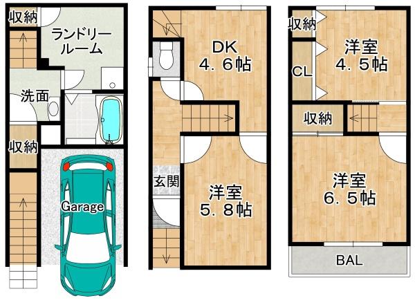 東大阪市御厨西ノ町1丁目　【中古戸建】