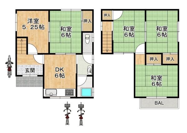 八尾市竹渕西１丁目の中古一戸建て