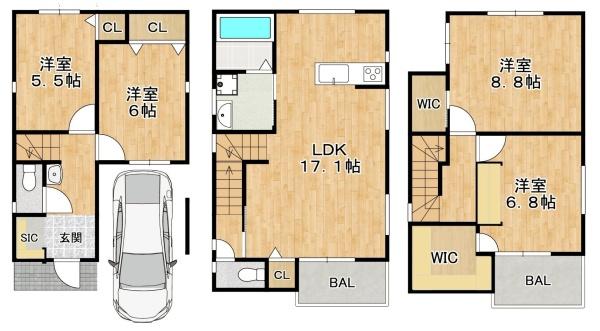 八尾市山本町北　【新築戸建て】