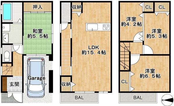 大阪市平野区瓜破東5丁目　【中古戸建】