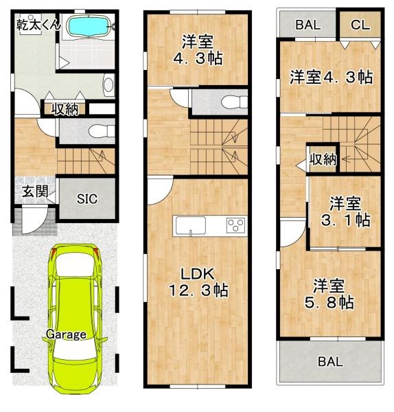 大阪市平野区平野本町3丁目　【新築戸建】