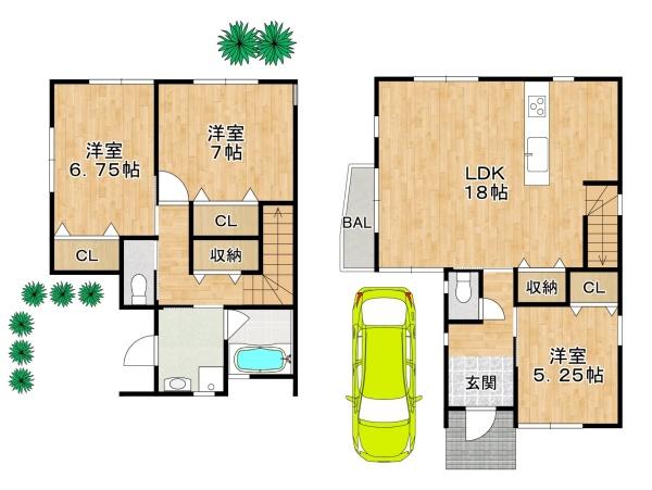 東大阪市日下町1丁目　【新築戸建て】