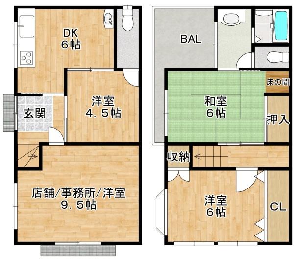 大阪市生野区桃谷4丁目　【中古戸建】
