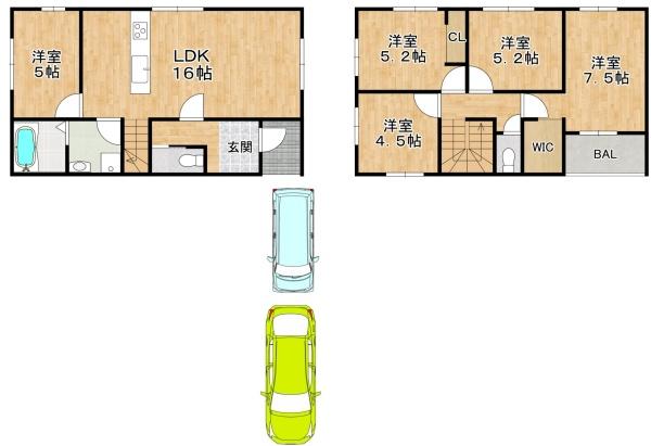 八尾市久宝園1丁目　2号地　【新築戸建て】
