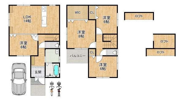 東大阪市高井田中３丁目の中古一戸建て