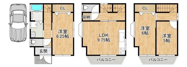 大阪市阿倍野区丸山通2丁目　【中古戸建】