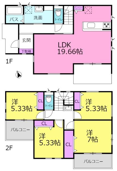 いろどりアイタウン一宮市木曽川町外割田　2号棟