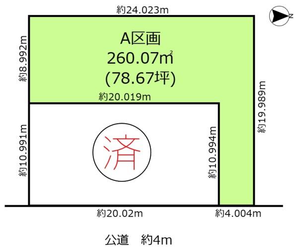 土地・一宮市伝法寺三丁目　A区画