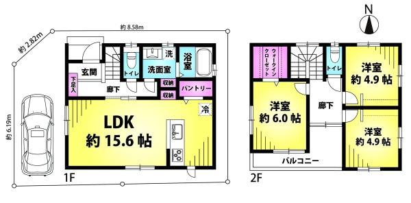 鎌ケ谷市くぬぎ山２丁目の中古一戸建て