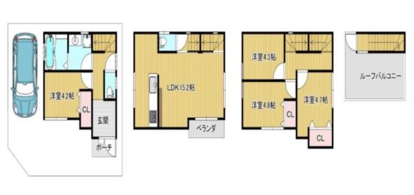 大阪市東淀川区北江口４丁目の中古一戸建て