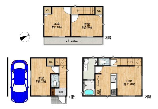 大阪市東淀川区豊新３丁目の新築一戸建