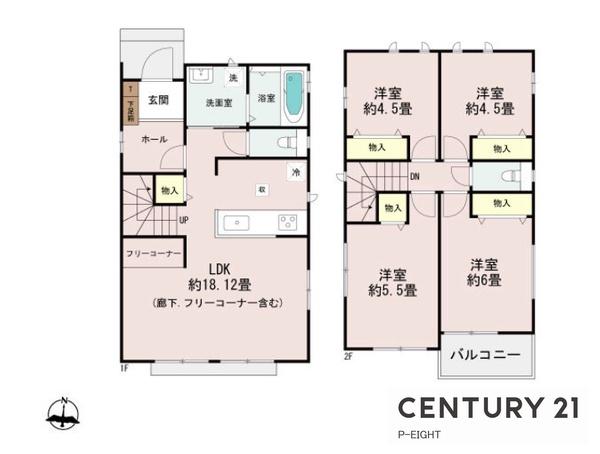 北名古屋市片場白山 A号棟(間取り)