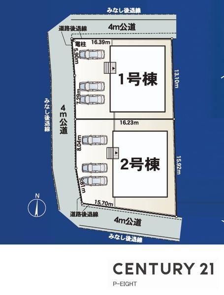 一宮市大和町南高井字郷中の新築一戸建(区画図)