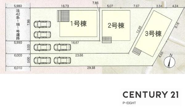 春日井市穴橋町3丁目の新築一戸建(全体区画図)