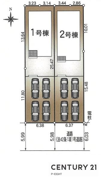 春日井市高蔵寺町北1丁目の新築一戸建(区画図)