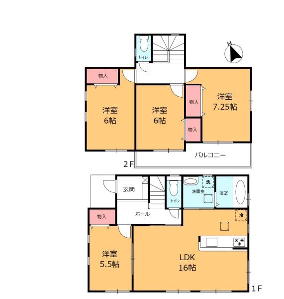 ハートフルタウン江南市今市場 2号棟(間取り)