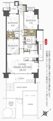 ＜大型犬可・専用庭・駐車場付き＞ルネサンスアリーナ稲毛１階