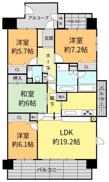 フレストアルファ六条南　405号室
