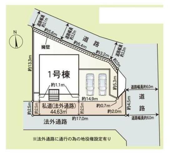 紀の川市打田第6-1号棟 新築一戸建て(区画図)