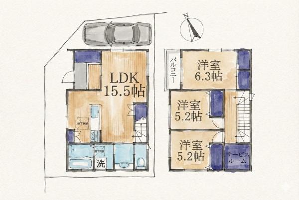 草津市矢橋町１号地　新築一戸建