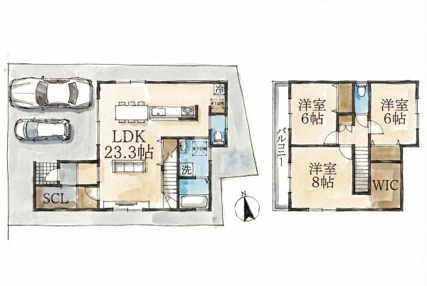 大津市大江４丁目の新築一戸建