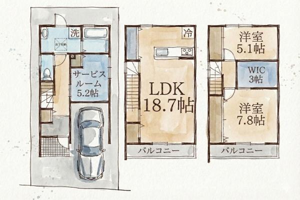 草津市渋川２丁目の新築一戸建
