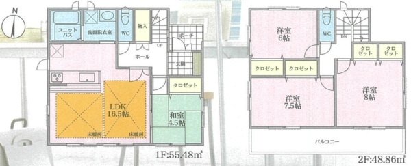 横浜市瀬谷区阿久和東１丁目　新築戸建　全2棟　2号棟