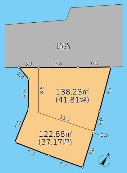 相模原市南区当麻　建築条件なし売地