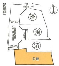 横浜市戸塚区戸塚町 新築戸建 全4棟 D号棟(区画図)