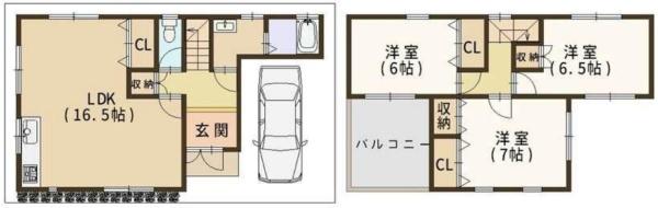 松原市大堀5丁目の中古一戸建て(間取り)
