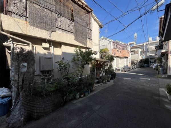 松原市岡2丁目の土地(前面道路含む現地写真)